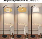 Chic Rattan Arc Floor Lamp