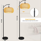 Chic Rattan Arc Floor Lamp