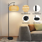 Chic Rattan Arc Floor Lamp