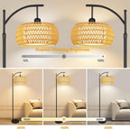 Chic Rattan Arc Floor Lamp