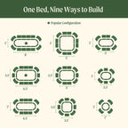 17" Tall 9 In 1 Large Modular Metal Raised Garden Bed Kit
